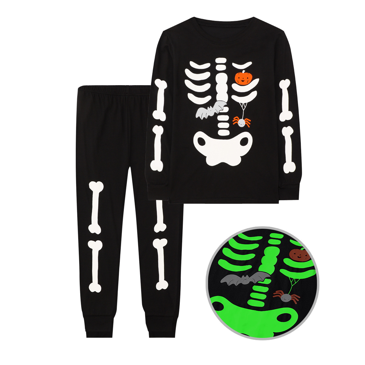 Halloween Kids' Home Wear Luminous Printed Pajamas Outfits photo 6