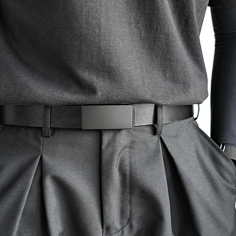 Simple Toothless Smooth-buckle Belt For Mencasual And Versatile photo 5