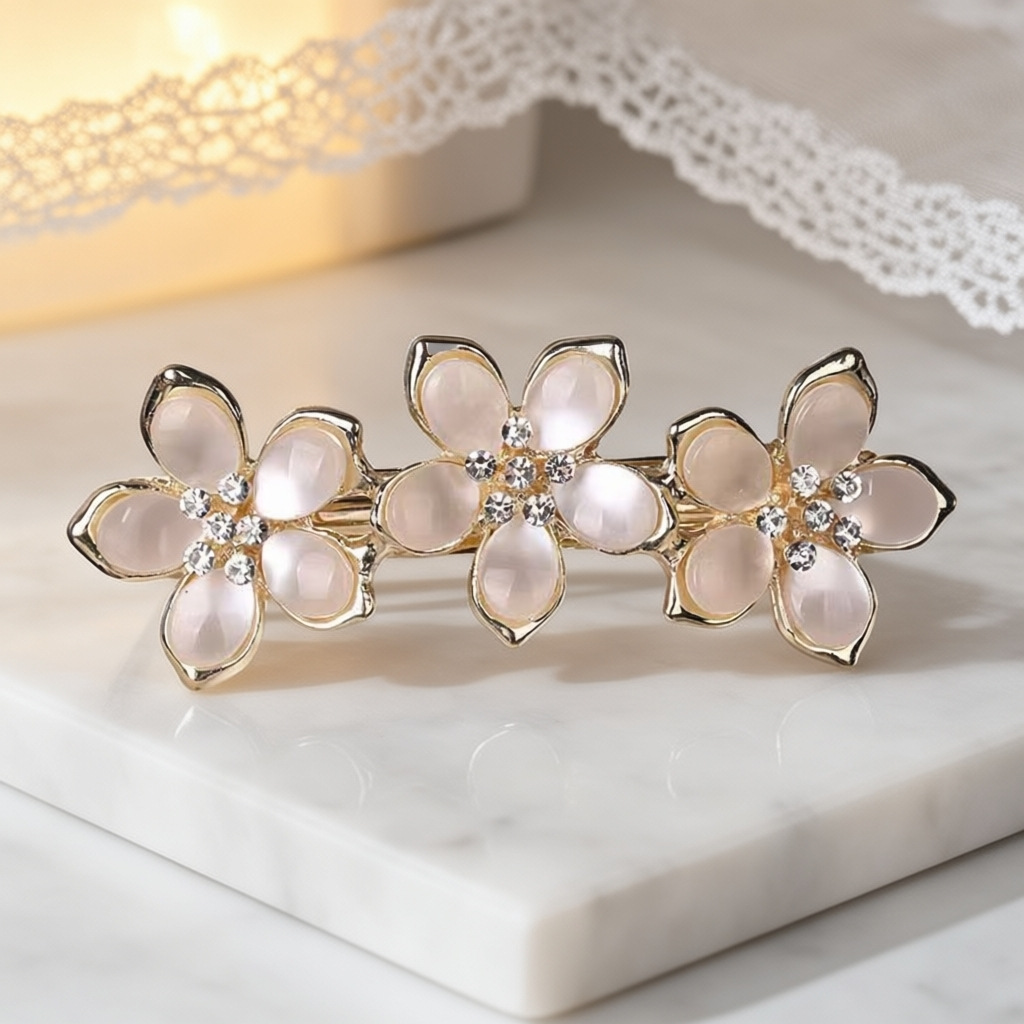 Korean-style Large And Small Spring Clips With Rhinestones photo 4