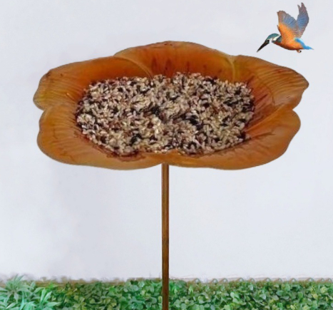 Ground Metal Flower With Sheep Hook Bird Feeder photo 6