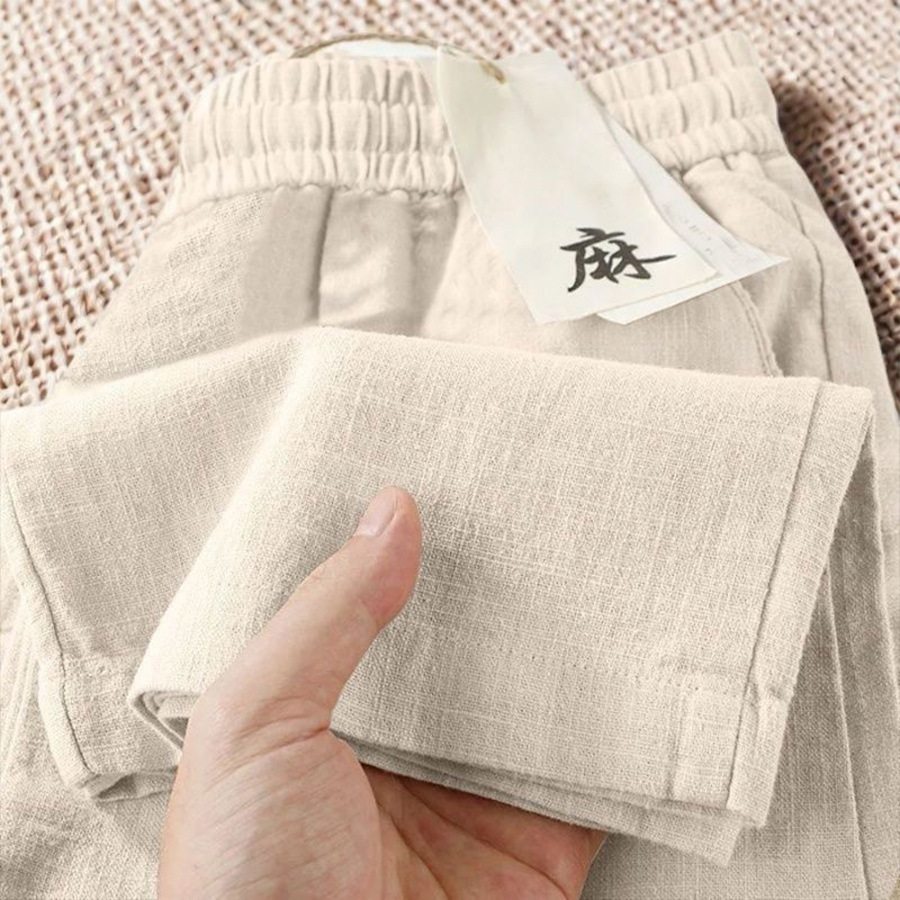 Cropped Ice-silk Breathable Elastic-waist Pants With Pockets photo 3