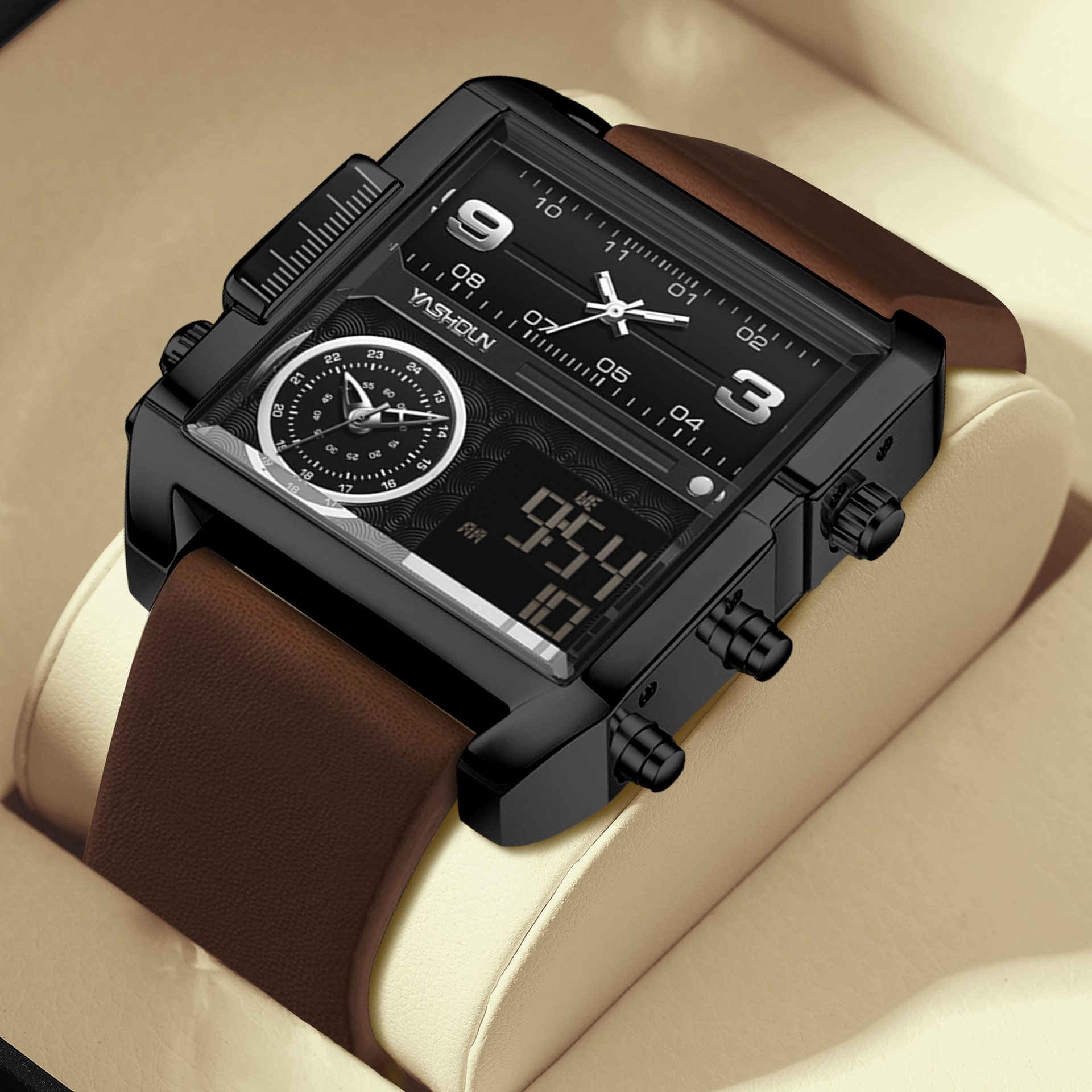 Multifunctional Mens Watch With A Large Dial photo 1