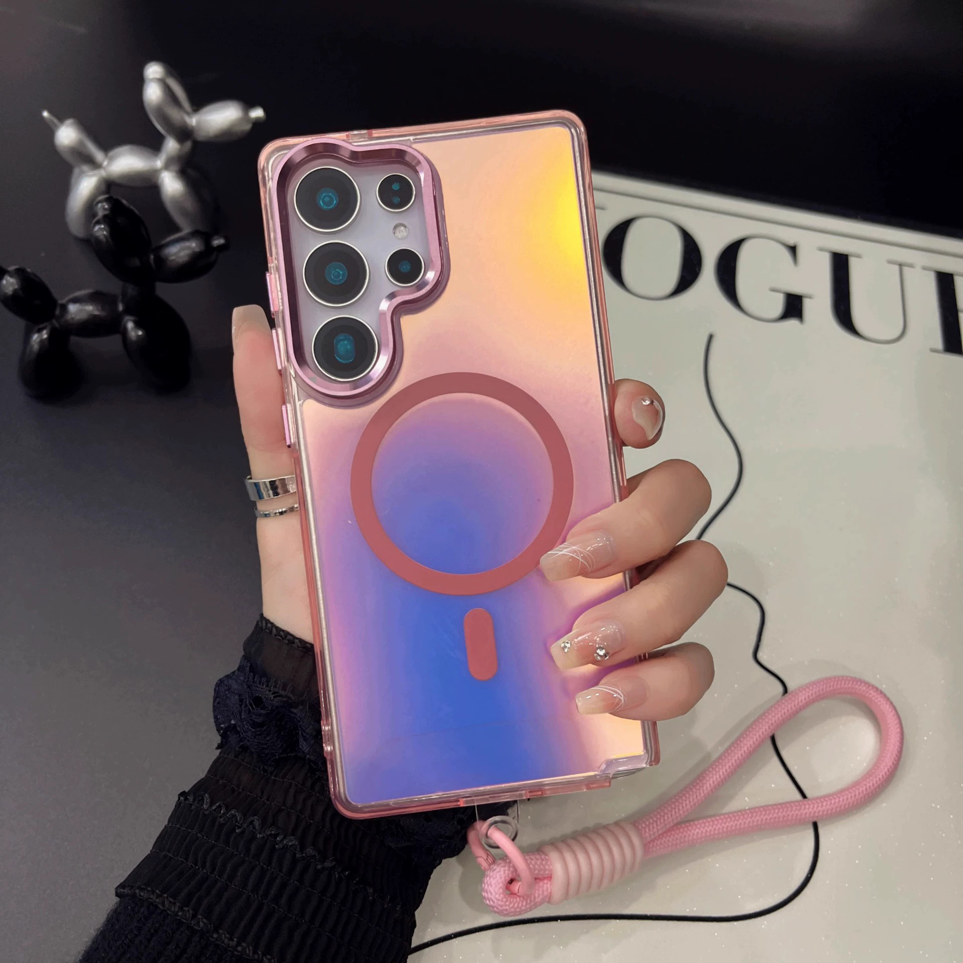 Matte Gradient Metal Lens-Frame Phone Case photo 3