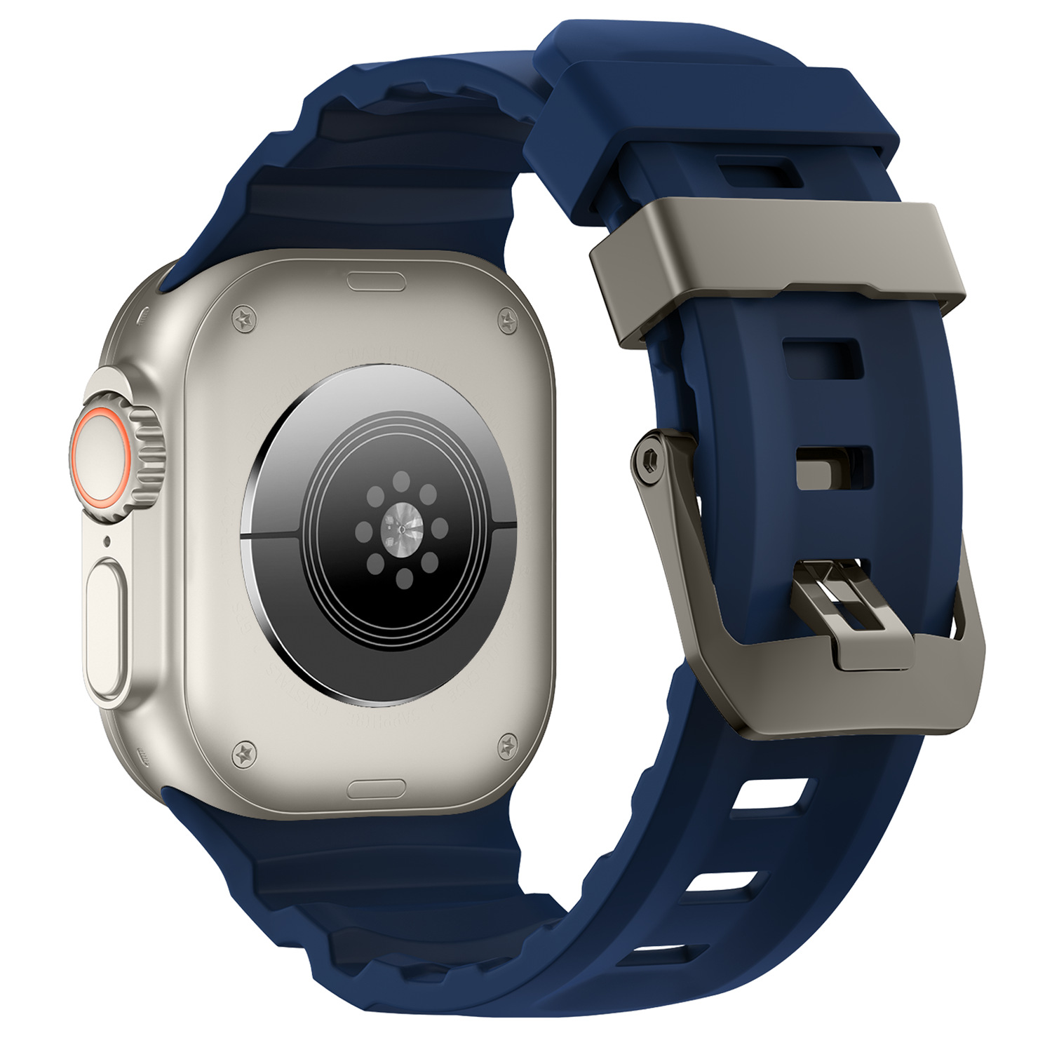 Silicone Strap With Titanium-colored And Black Buckles photo 3