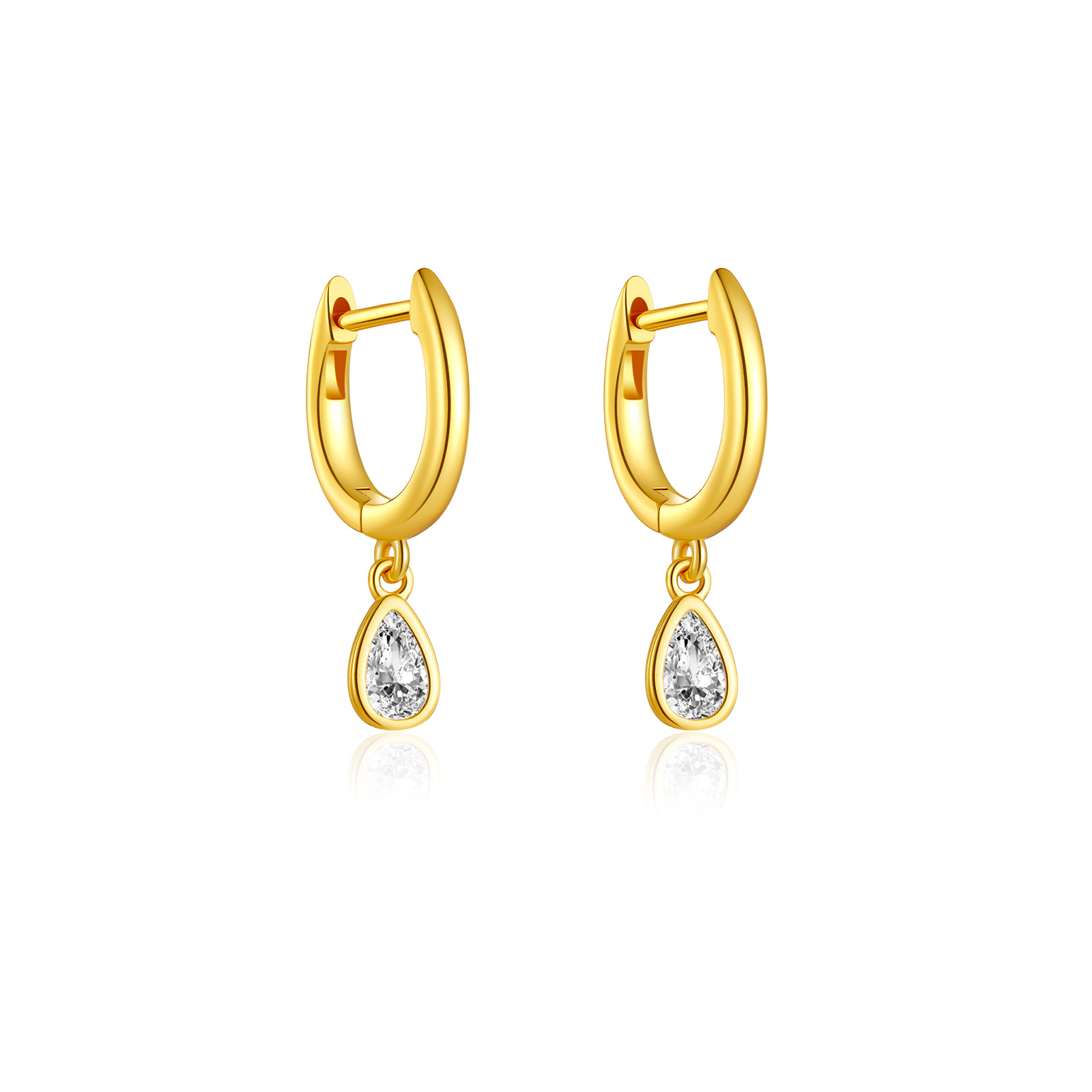 S925 Sterling Silver Earrings Colorful Pear-shaped Long Graceful And Fashionable Zircon Jewelry Earrings photo 8