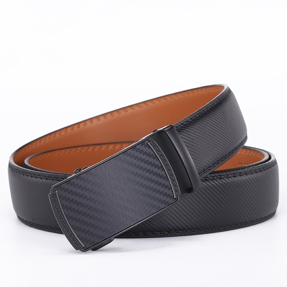Mens Second-layer Leather Belt With Automatic Buckle photo 2