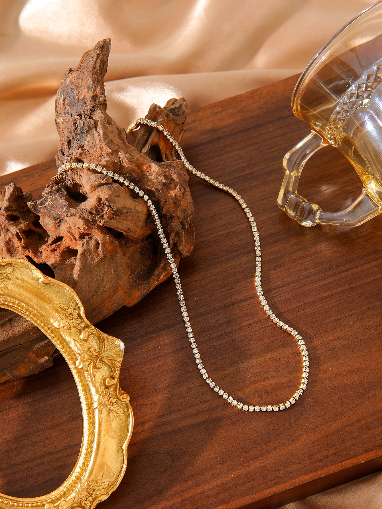 Diamond-studded Zircon Stainless Steel Necklace photo 2