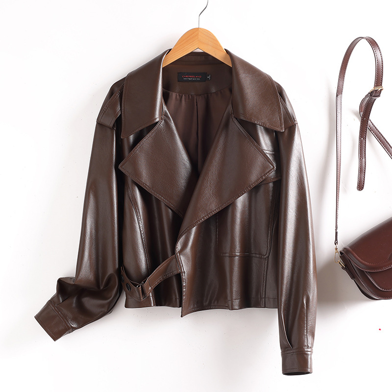 Women's Leather Loose-fitting Fashionable Jacket photo 2
