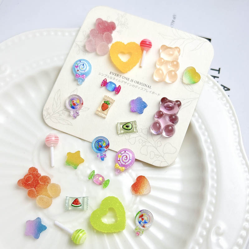 Candy Gummy Bear Lollipop Heart Pentagon Star Nail Art Decorations photo 3