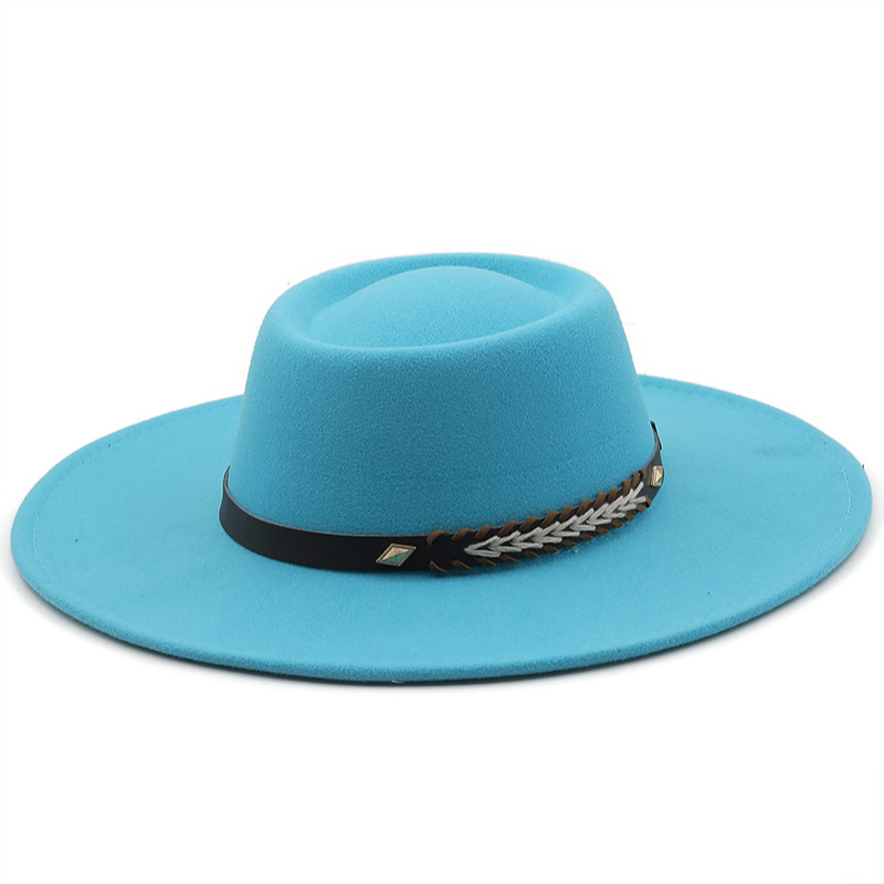 This Felt Hat Has A Dented Crown And Features A Wide Brim For Both Men And Women photo 2