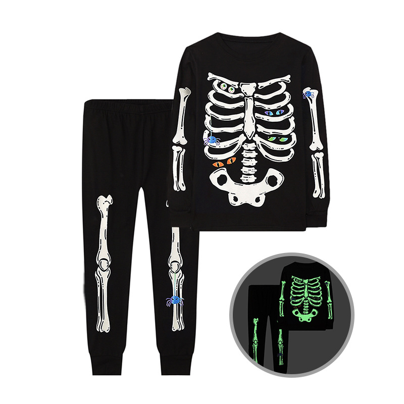 Halloween Kids' Home Wear Luminous Printed Pajamas Outfits photo 7