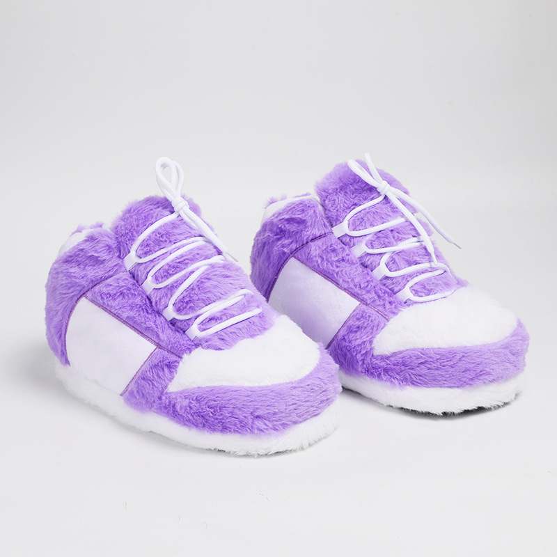Large Cotton Shoes Plush Home Fuzzy Slippers photo 7