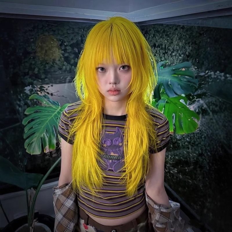Creative Solid Color High-end Cute Full-head Wig photo 5