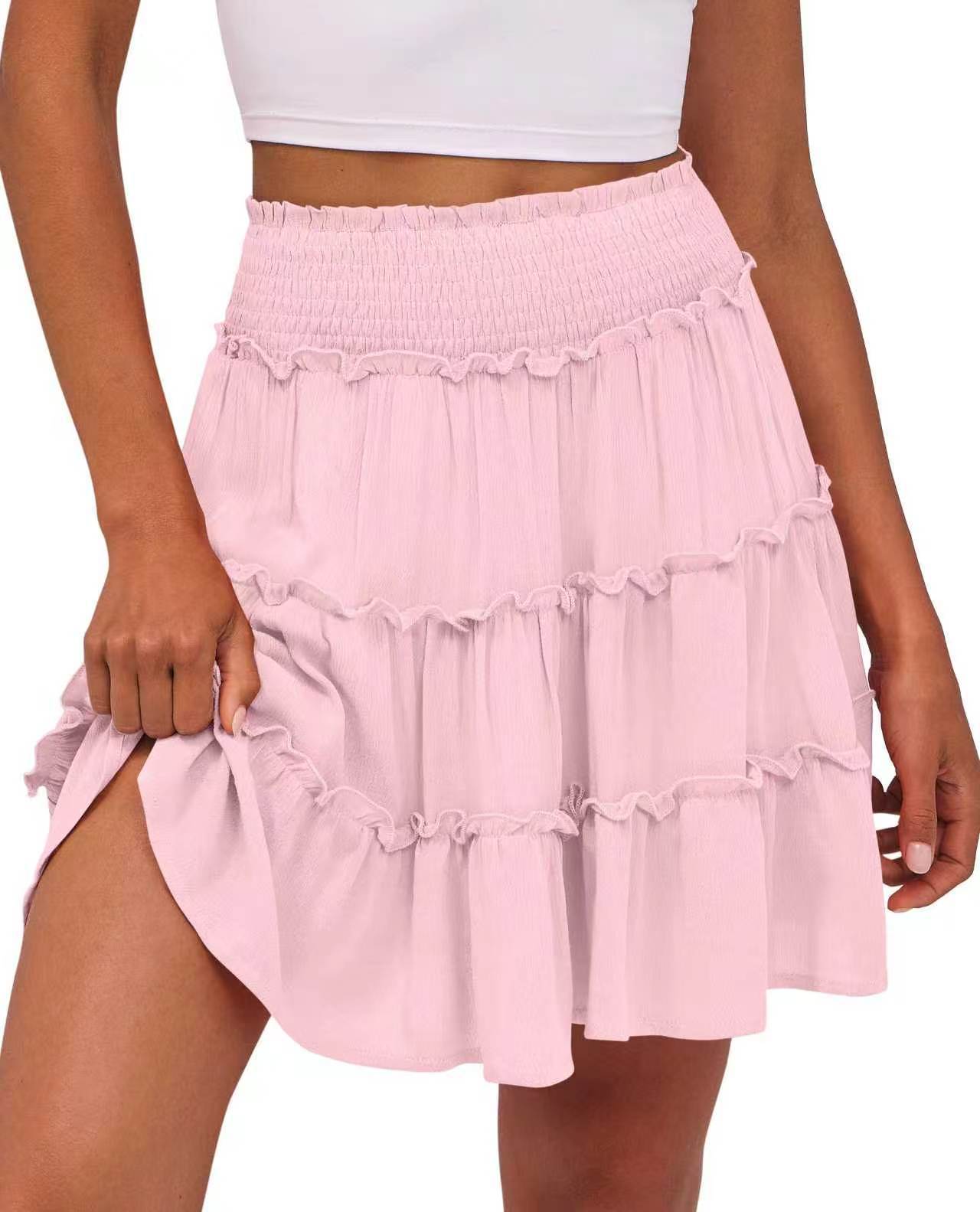 Women's Casual High-waisted Ruffled Multi-layer Mini Skirt photo 7
