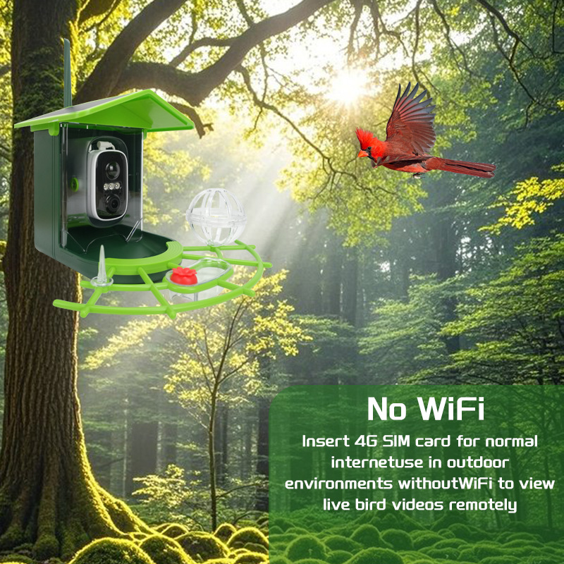 Smart Recognition Birdwatching Feeder With Camera And Solar Power photo 1