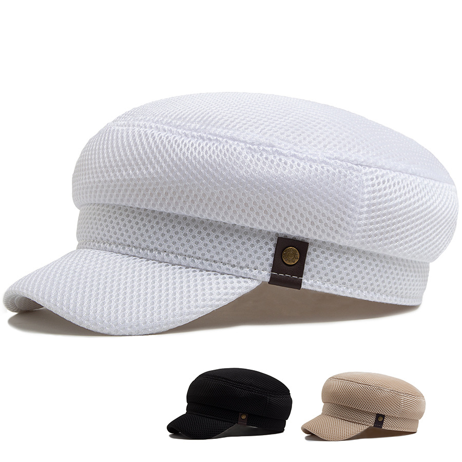 Retro Artistic Flat-top Breathable Mesh Casual Cap photo 1