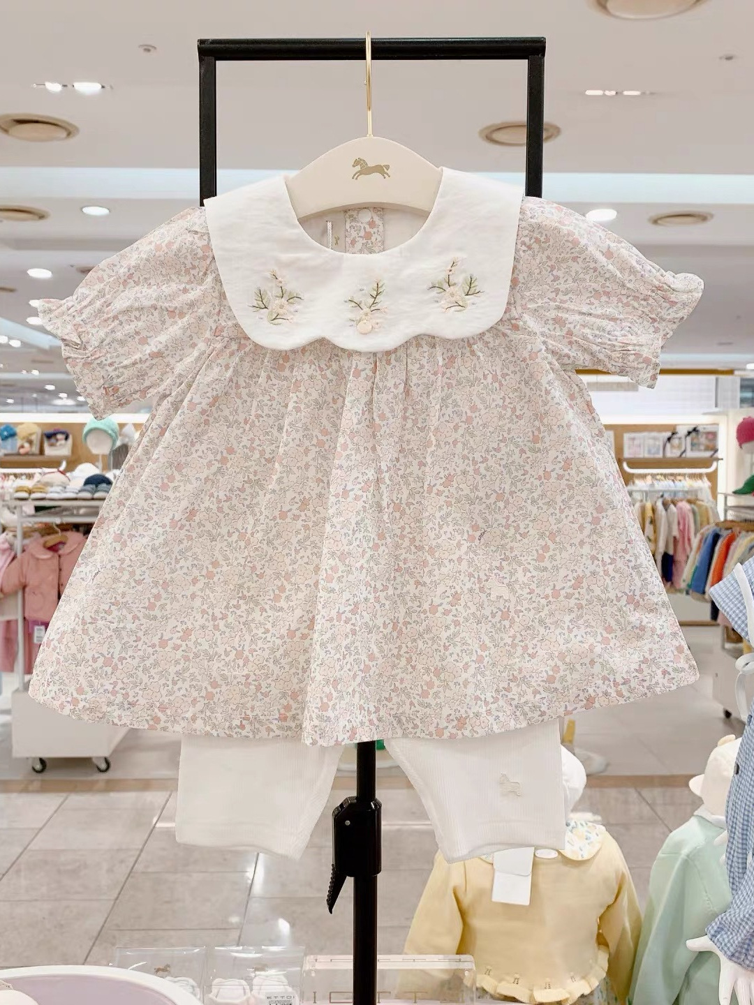 Summer New Arrival Baby Girl's Puff-sleeve Floral Print Set photo 6