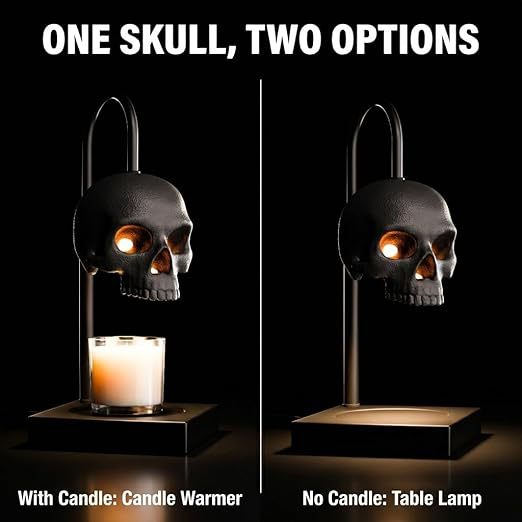 Adjustable Dimmable Skull Table Lamp Timer Candle Warmer photo 6