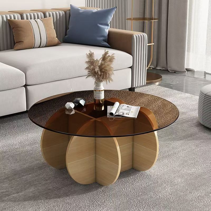 Minimalist Round Table Simple Glass photo 1
