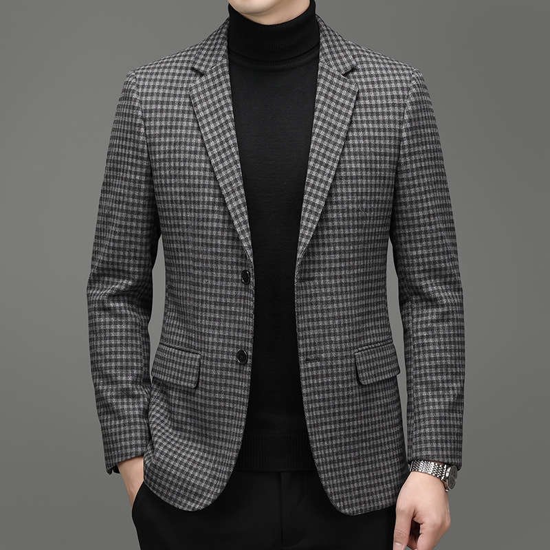Men's Business Wool Jacket With Fleece Lining photo 7