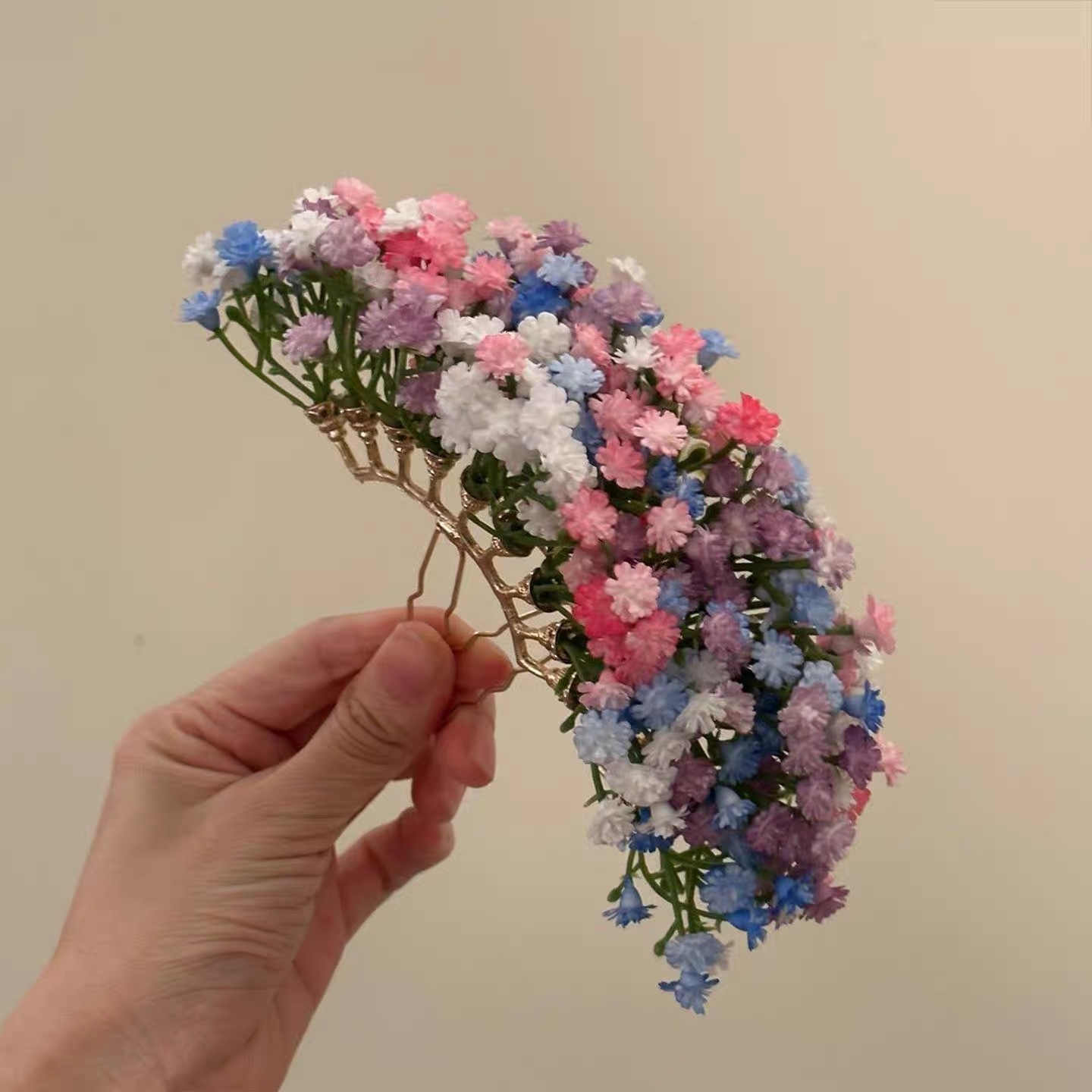 Babys-breath Flower Hairpin Womens Hair Ornament photo 4