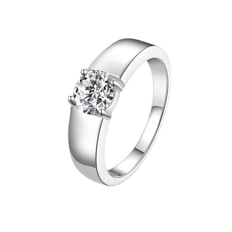 Sterling Silver Moissanite Ring Temperament Adjustable Opening photo 2