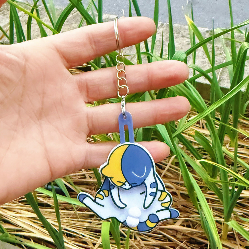 Genuine Creative Pull-out Egg Cat Keychain Pendant photo 3