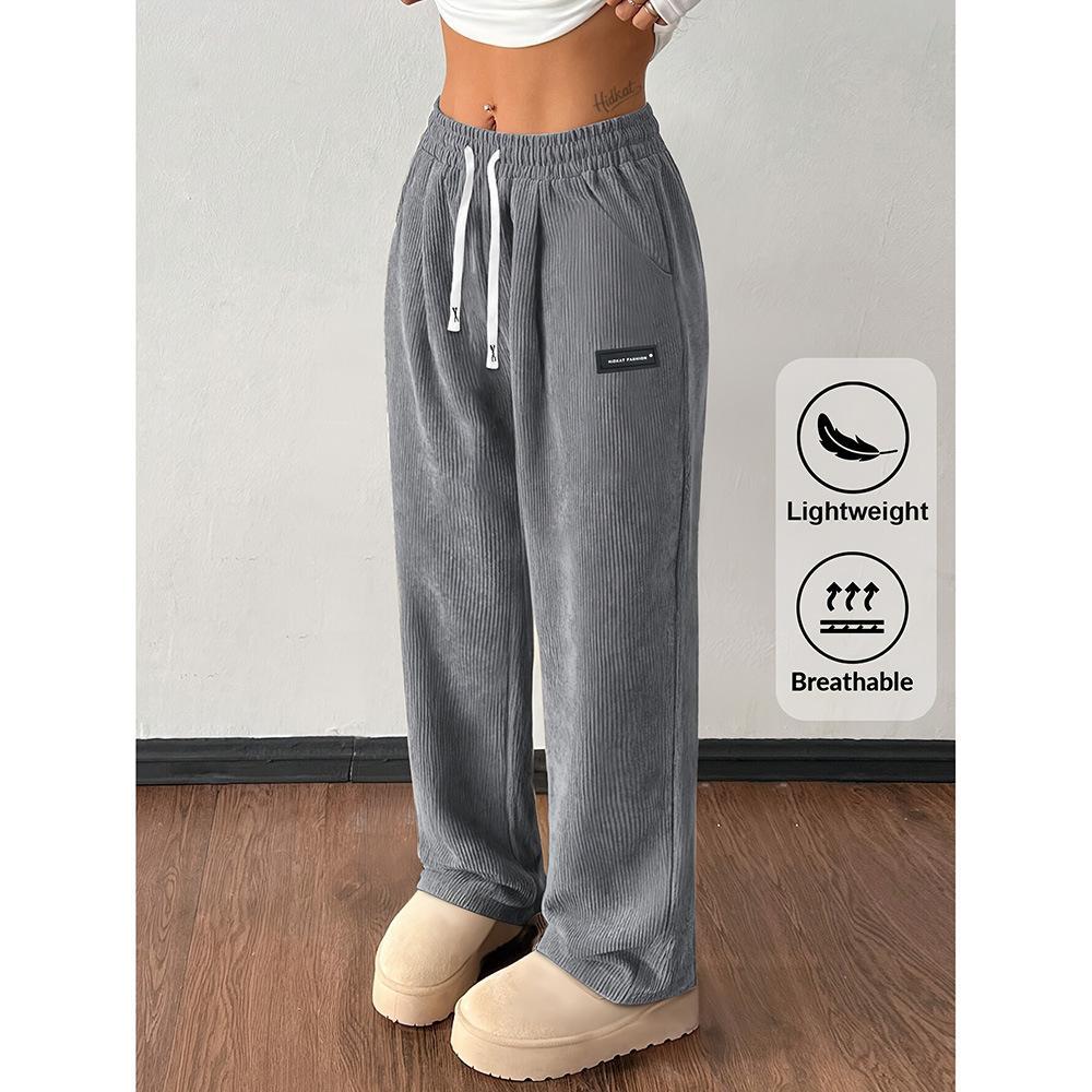Retro Streetwear Casual Pants For Women, Loose-fit Trendy Workwear Style photo 5