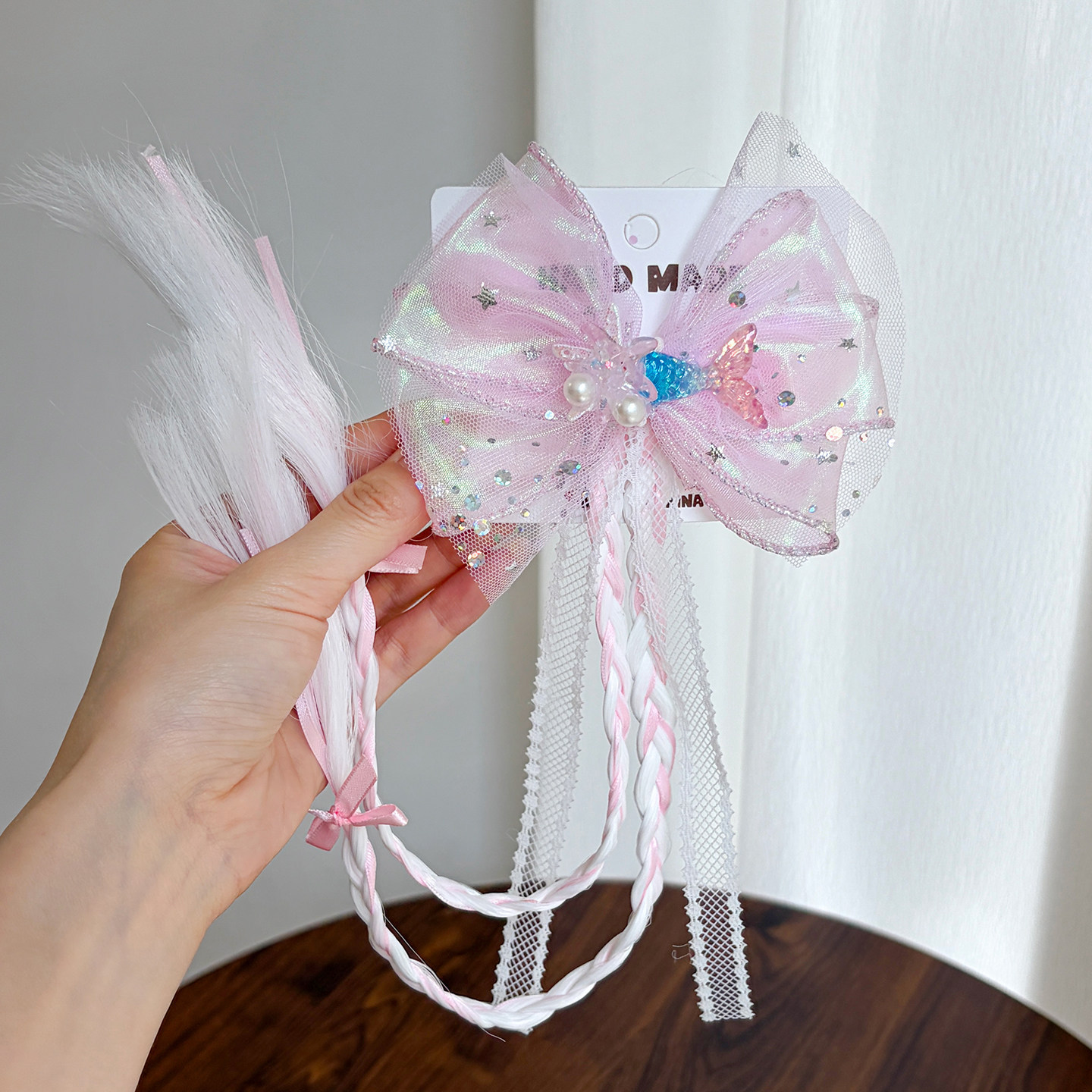 Princess Bow Ribbon Hair Clip Wig Braid photo 3