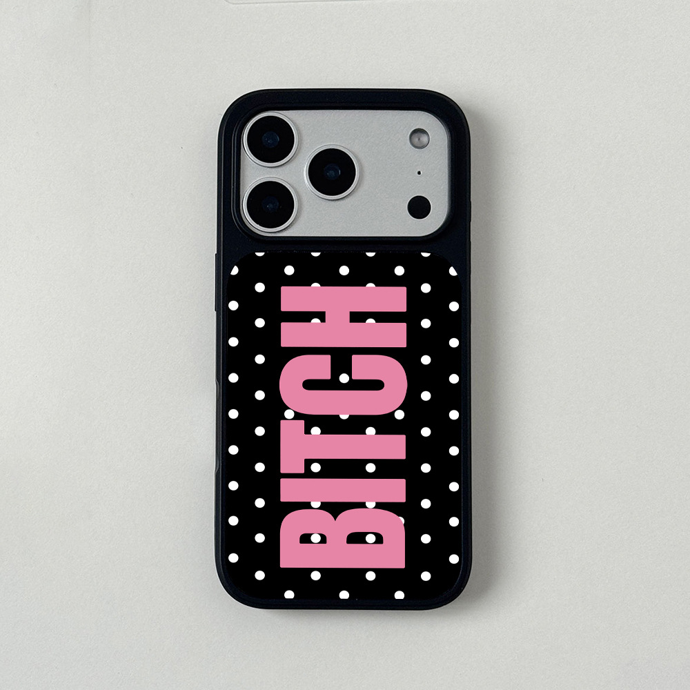 White Polka-dot Matte Magnetic Phone Case With Black Edges photo 1