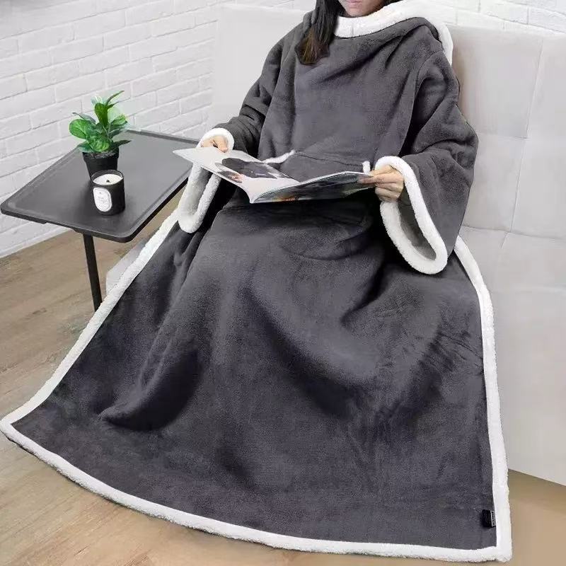 Corduroy Multi-functional Wearable Sleeve Blanket photo 2