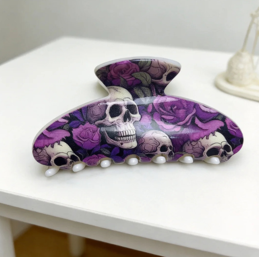 Colorful Skull And Flower Hair Clip Accessory photo 4