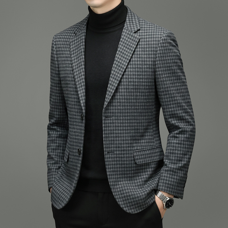Men's Business Wool Jacket With Fleece Lining photo 4