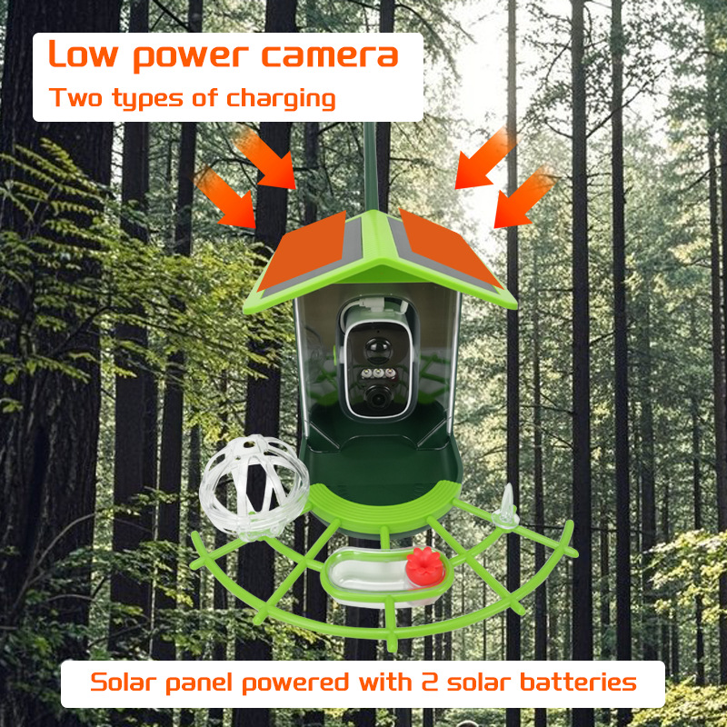 Smart Recognition Birdwatching Feeder With Camera And Solar Power photo 3