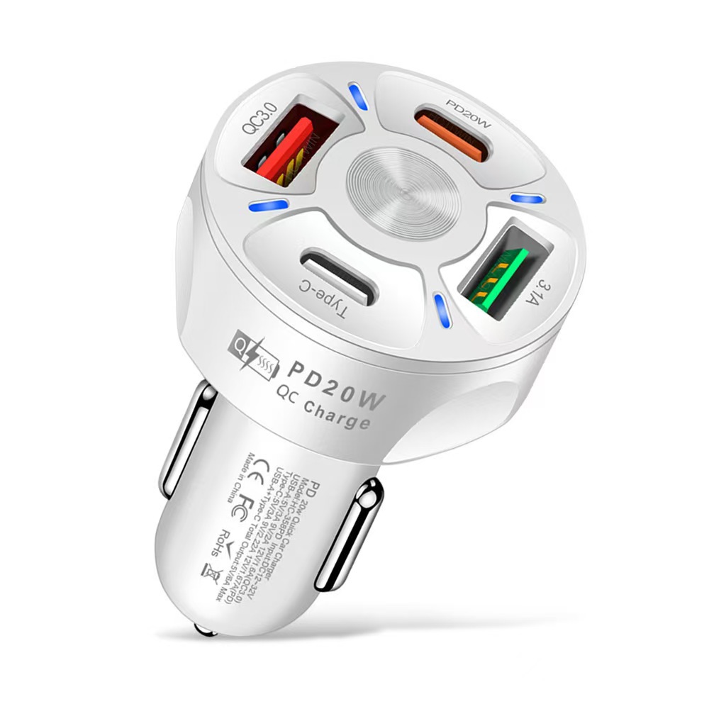 2-USB 2-PD Car Cigarette Lighter Plug Charger photo 3