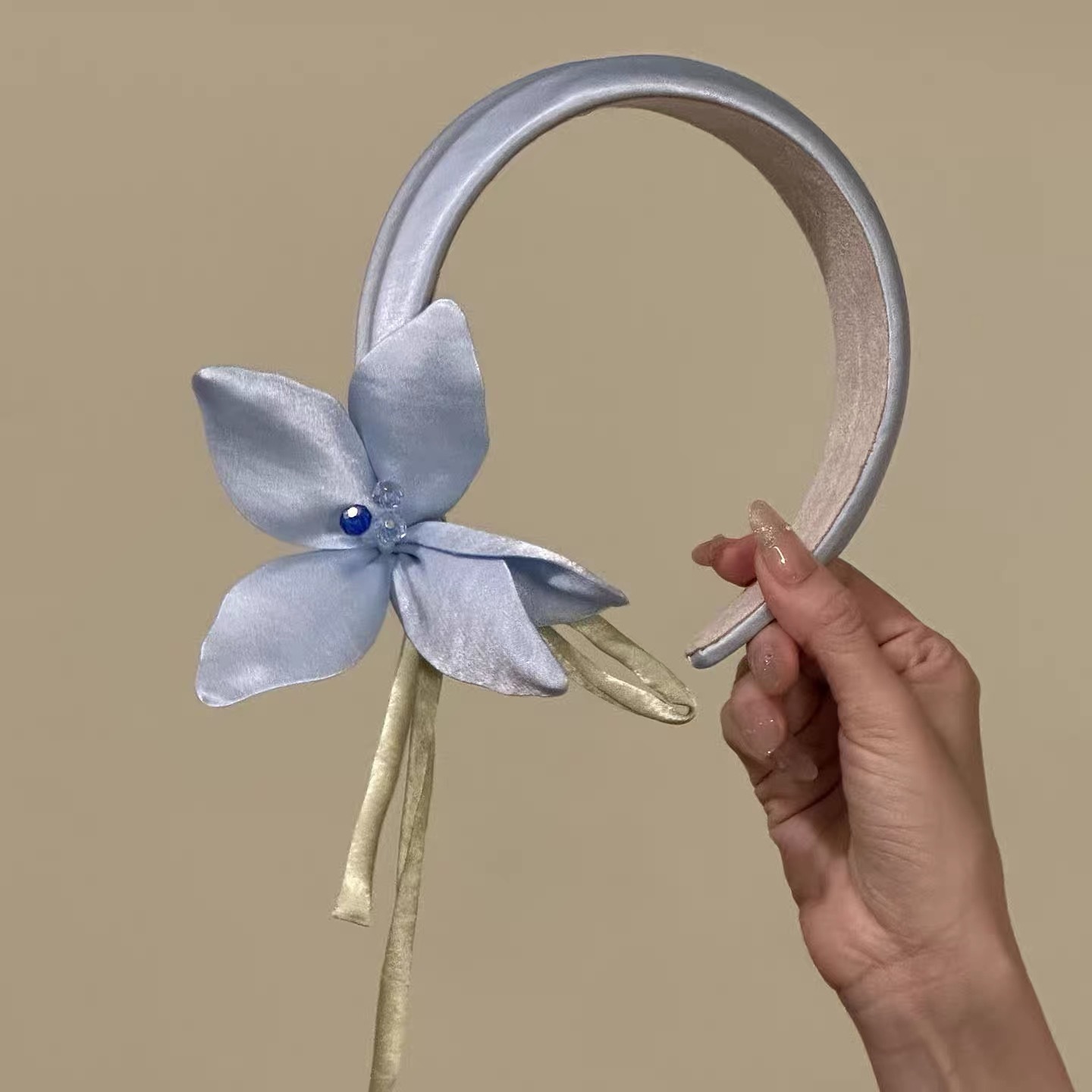 Blue Lily Flower Hairband Headpiece photo 6