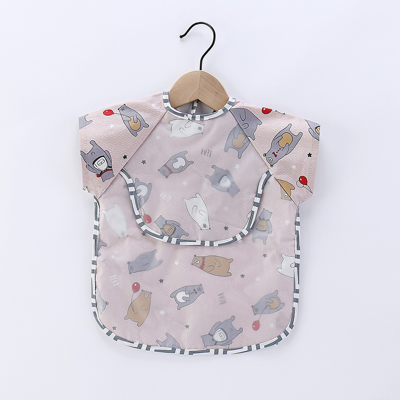 Foldable Baby Smock Bib - Waterproof Long Sleeve Feeding Apron with Pocket for Toddlers photo 7