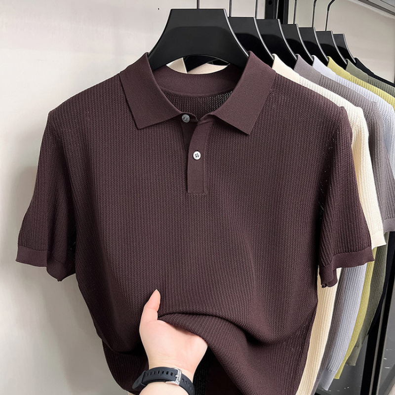 Summer New Short-sleeved Knitted T-shirt For Men photo 4