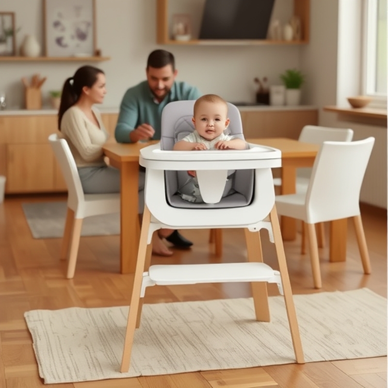 Solid Wood Adjustable Baby Dining Chair photo 1