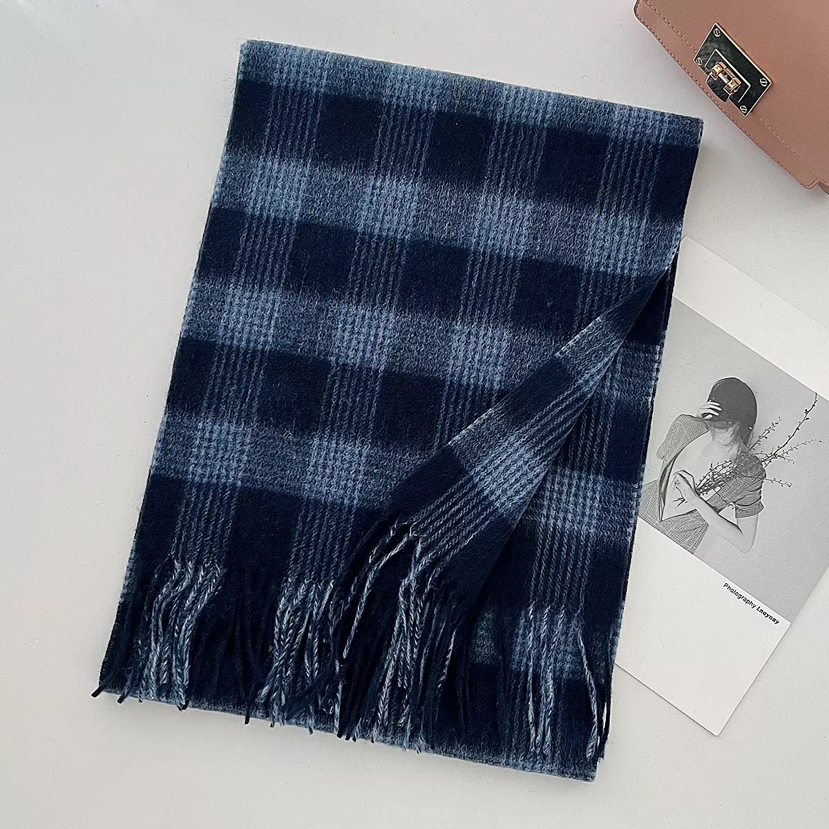 Meilade Wool Plaid Scarf For Winter photo 8