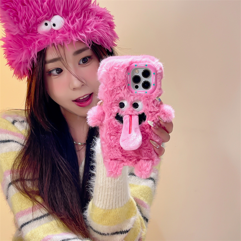 Funny Sticking Tongue Out Cartoon Plush Suitable Phone Case Drop-resistant photo 5