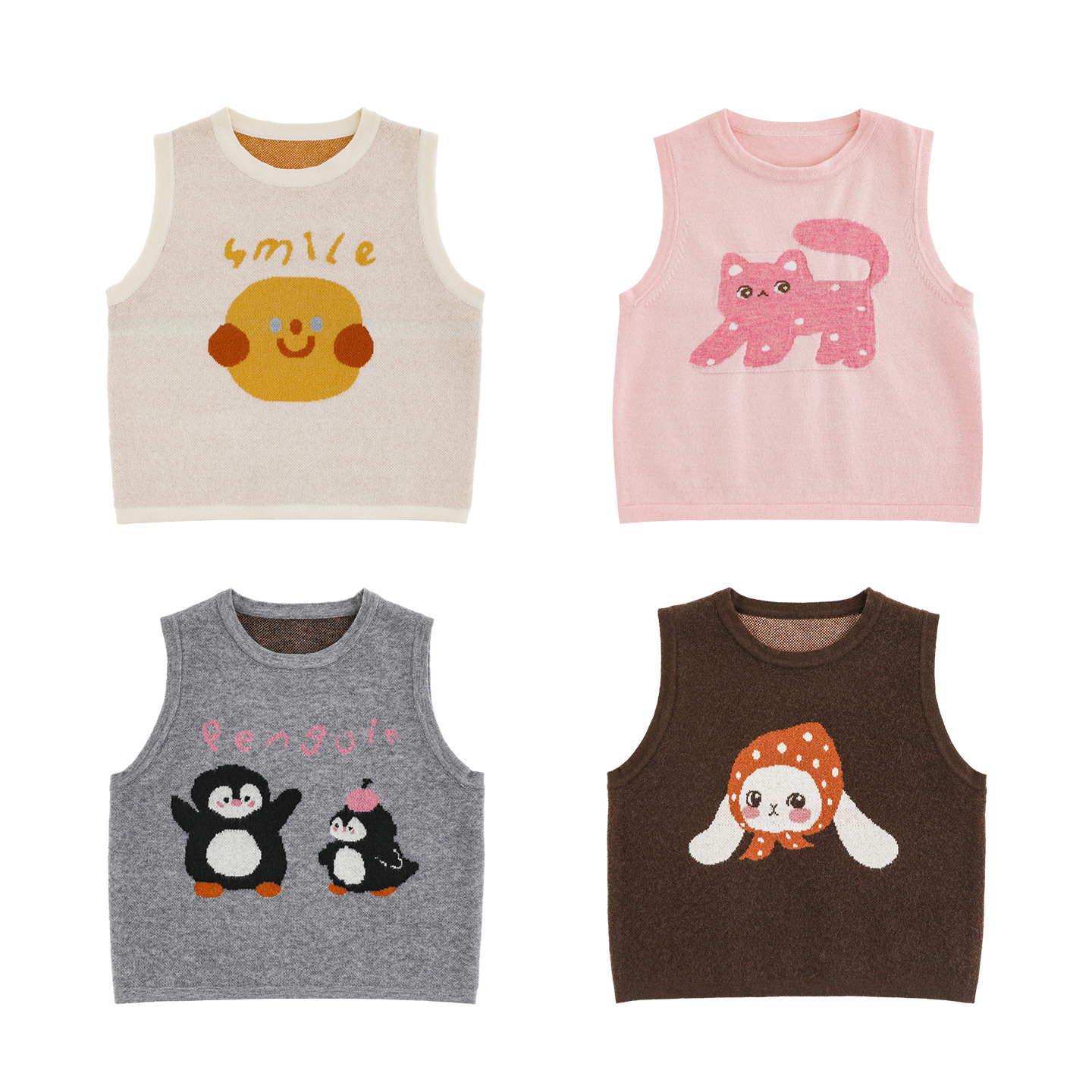 Children's Girls' Sleeveless Knitted Vest photo 3