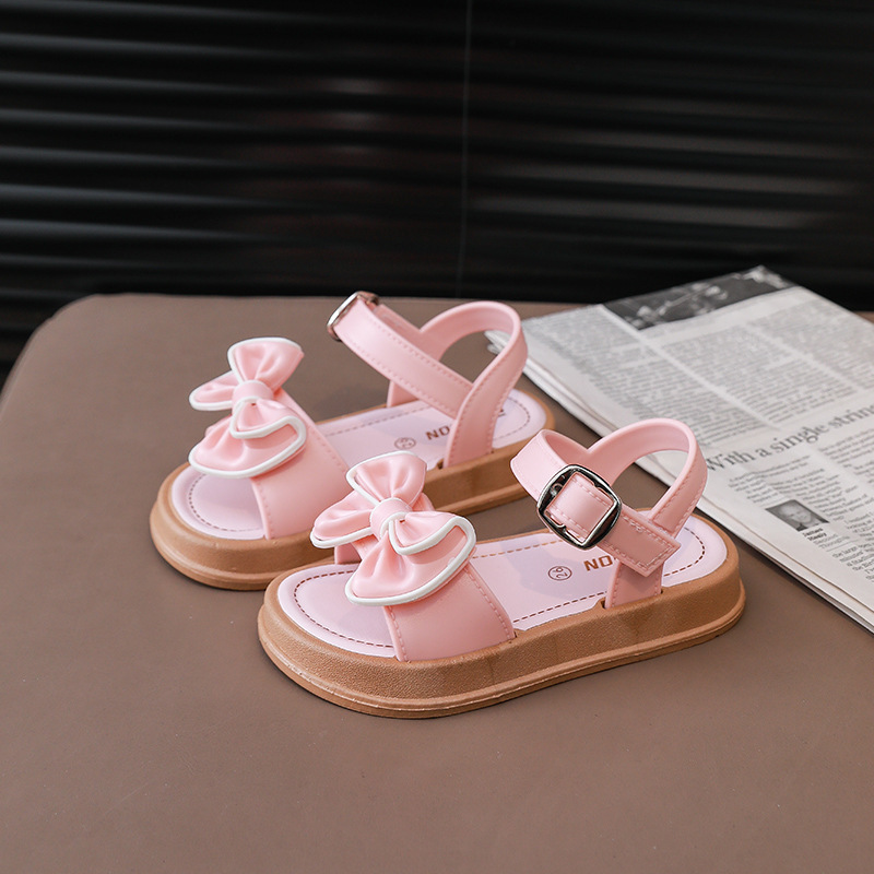 Girls Bow-Knot Non-Slip Velcro Sandals photo 2