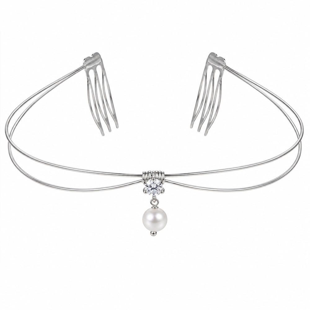 Retro Pearl Rhinestone Headband Hair Accessory For Women photo 3