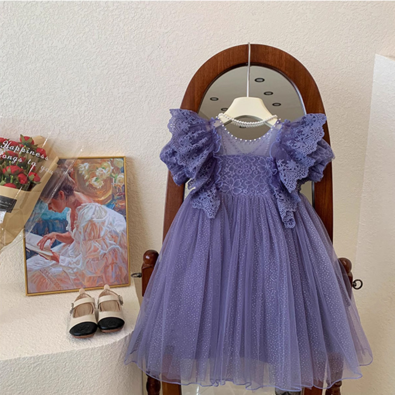 Green Tulle Fairy Dress Trendy Lace Puffy Princess Skirt For Babies photo 5