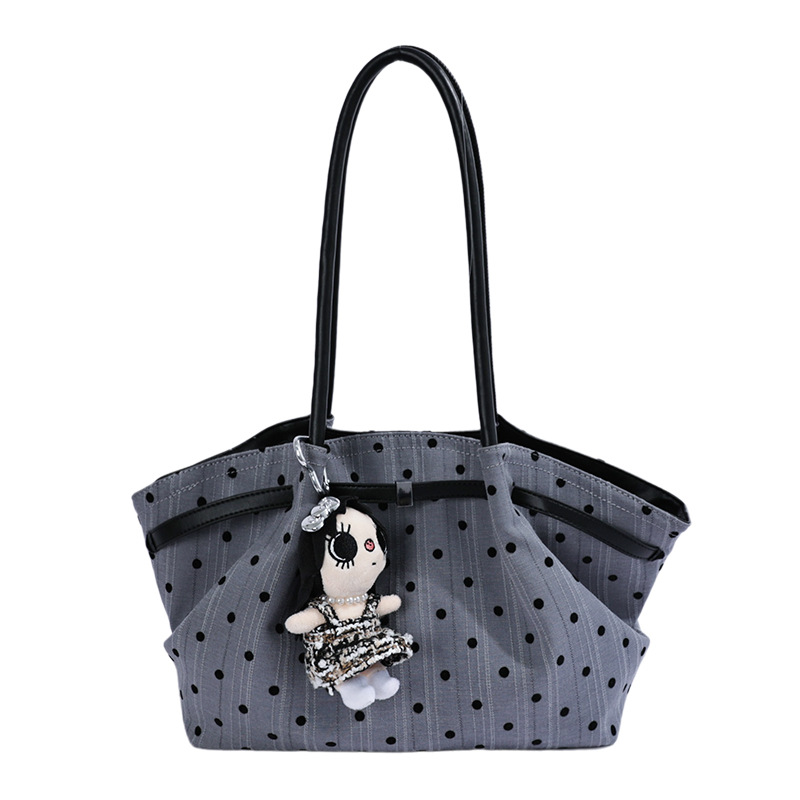 Korean-style Striped Polka-dot Tote Bag For Women New Autumn Winter photo 5