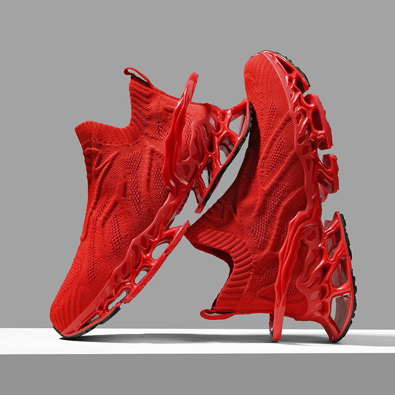 Breathable Blade Plus Size Shock Absorption Flying Woven Men's Sneaker photo 1