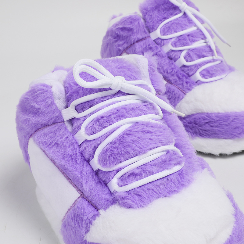 Large Cotton Shoes Plush Home Fuzzy Slippers photo 5