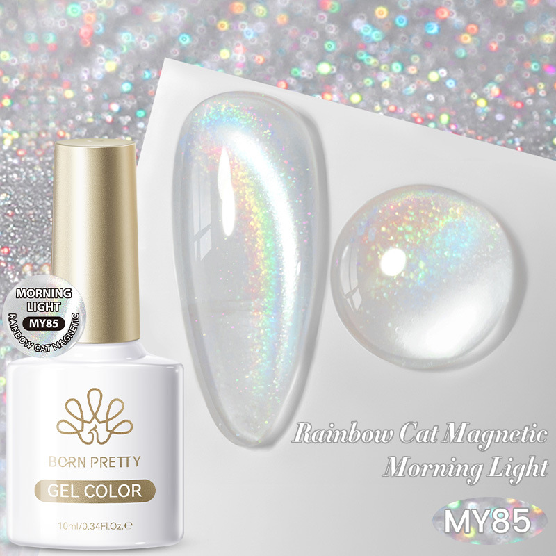 Fashionable Ice-clear Rainbow Cat-eye Gel Polish photo 3
