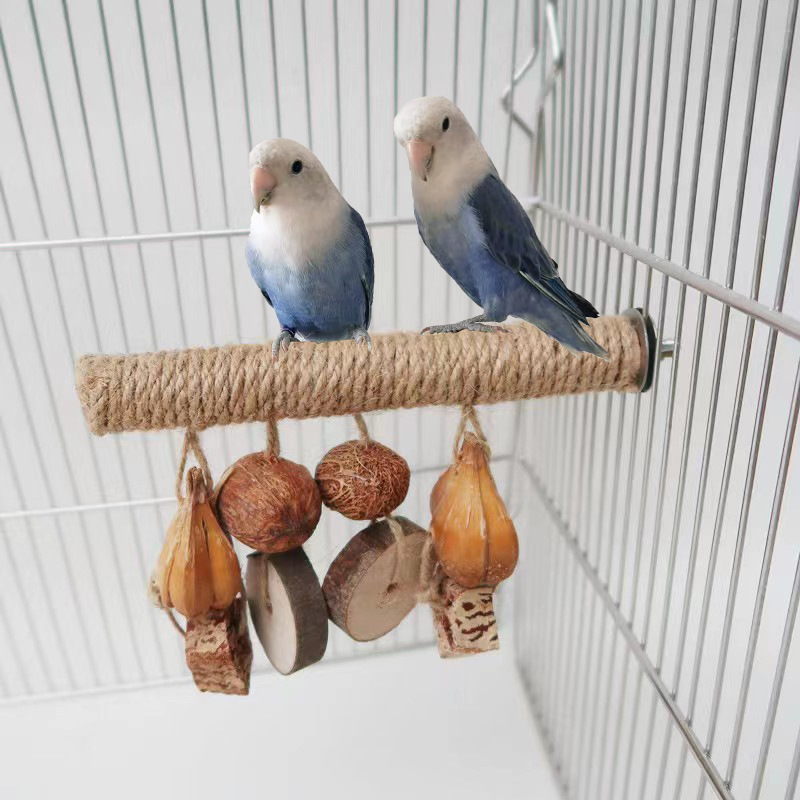 Parrot Supplies Stand Rod Hemp Rope Braided Bird Toy photo 8